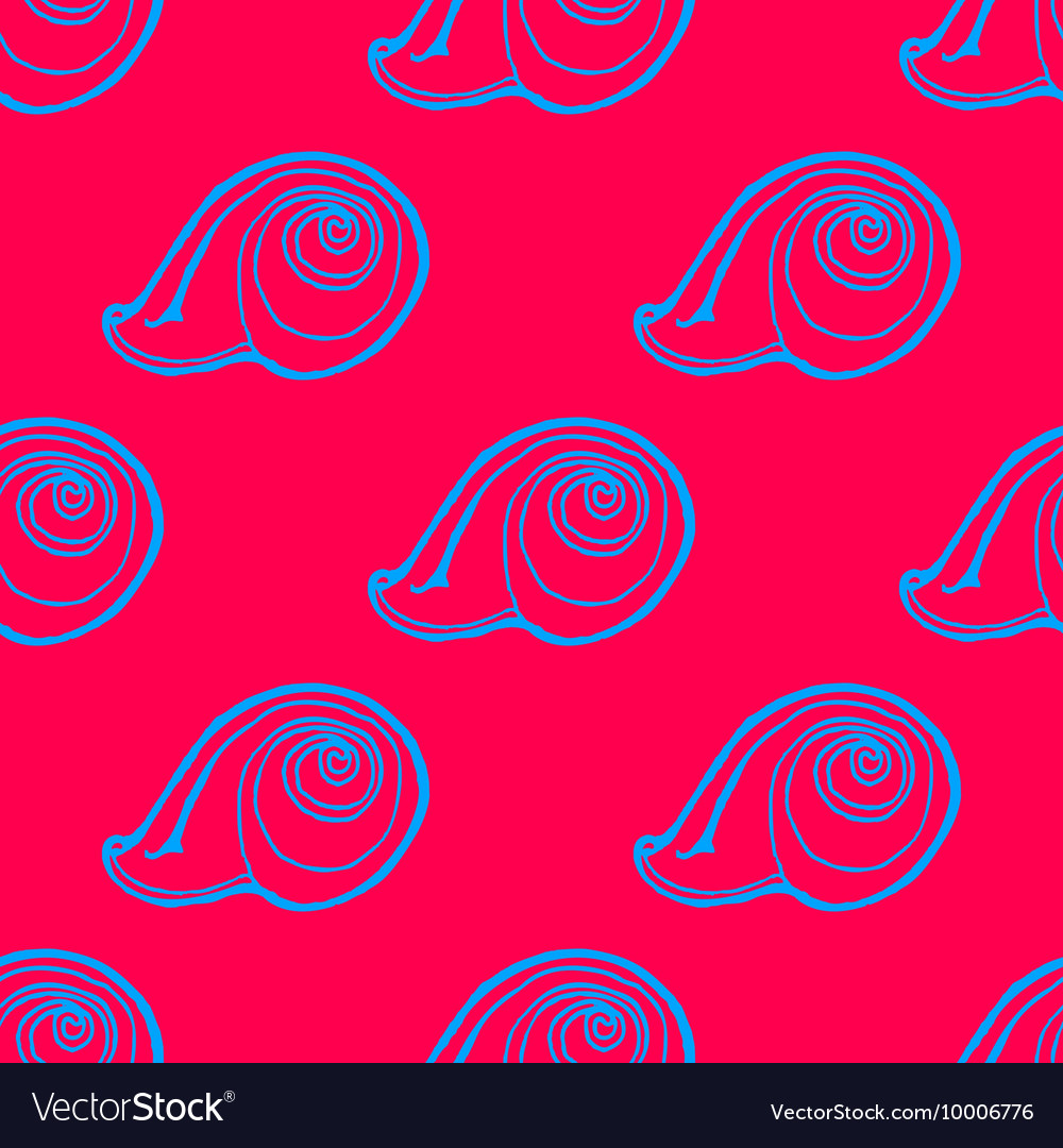 Doodles seashells background seamless pattern