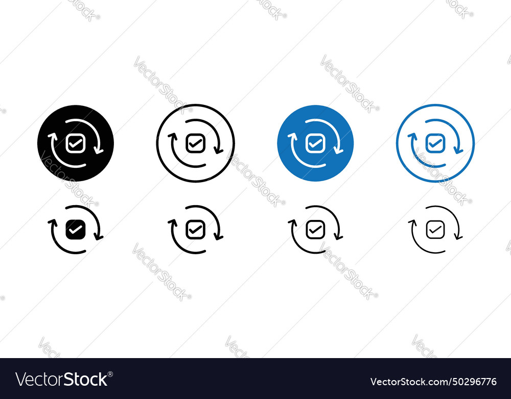 Ensure icon set confidence shield check symbol Vector Image