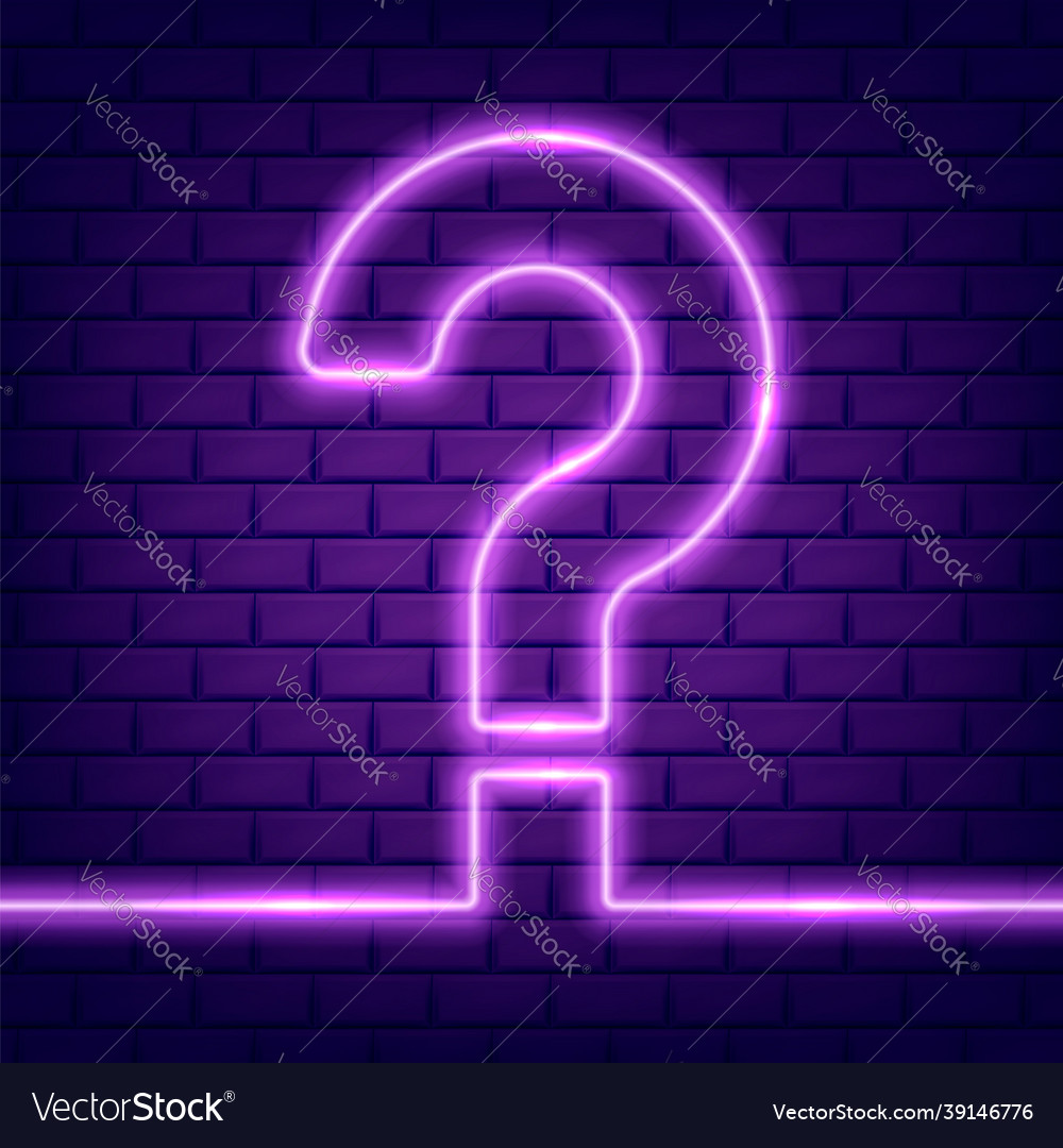 Glowing outline neon question mark or sign Vector Image