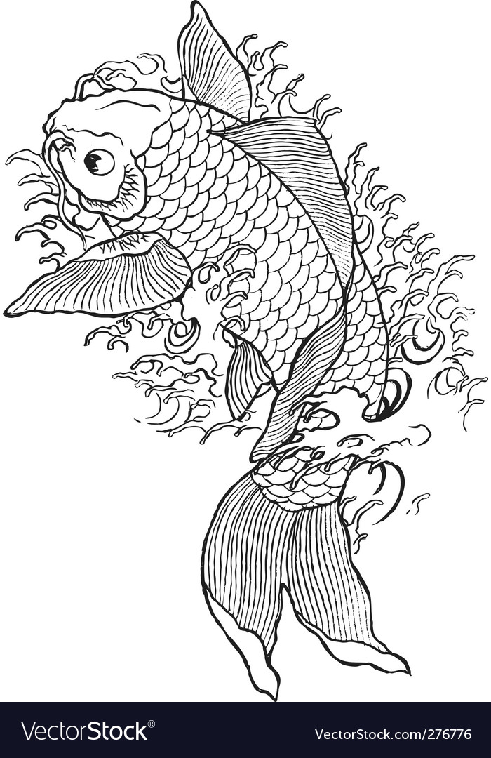 Download Hand drawn koi fish Royalty Free Vector Image - VectorStock