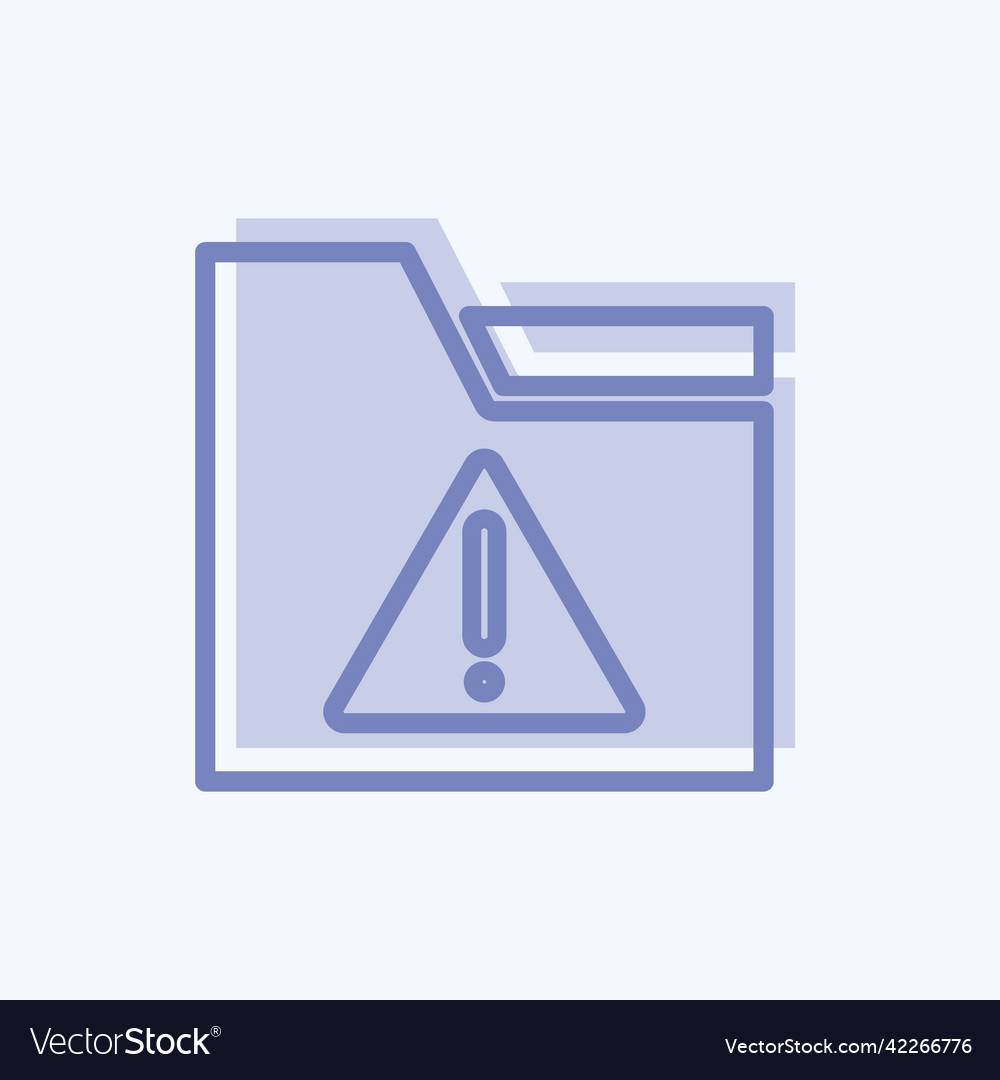 Icon warning on folder suitable for user vector image Icon warning on folder suitable for user