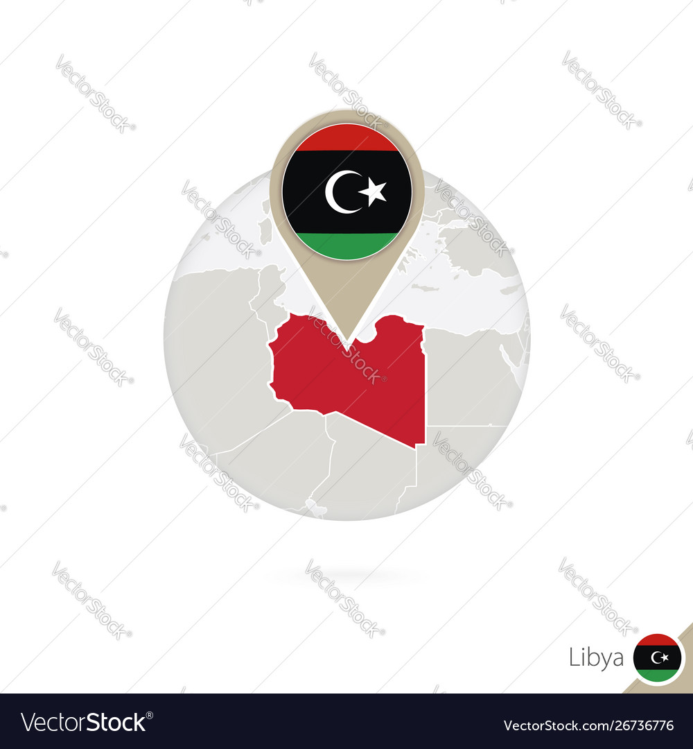 Libya map and flag in circle Vector Image Libya map and flag in circle
