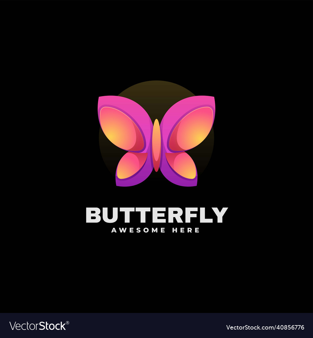 Logo butterfly gradient colorful style