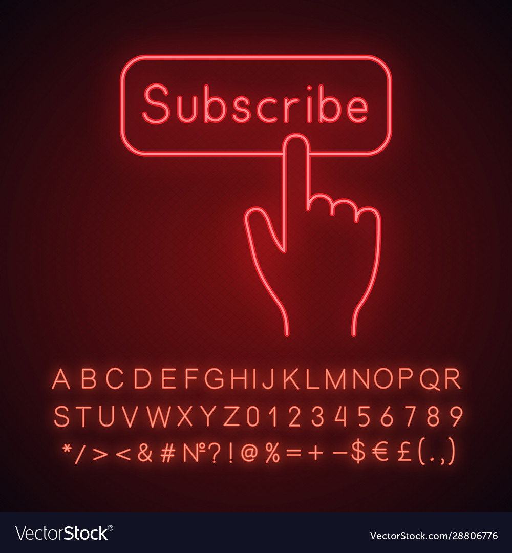 Neon Subscribe Button - Glowing Icon