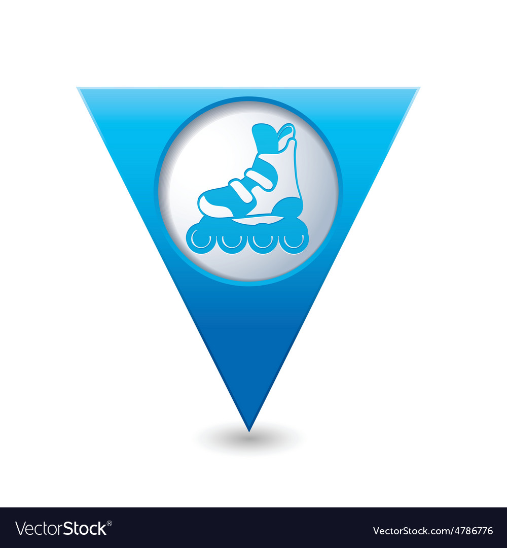 Rollerskates blue triangular map pointer