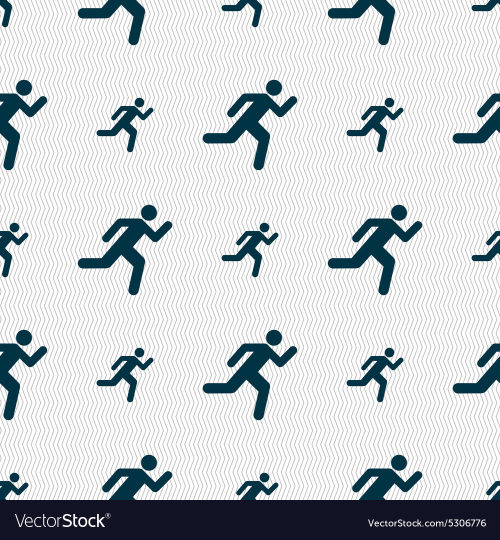 Running Man Icon Seamless Pattern