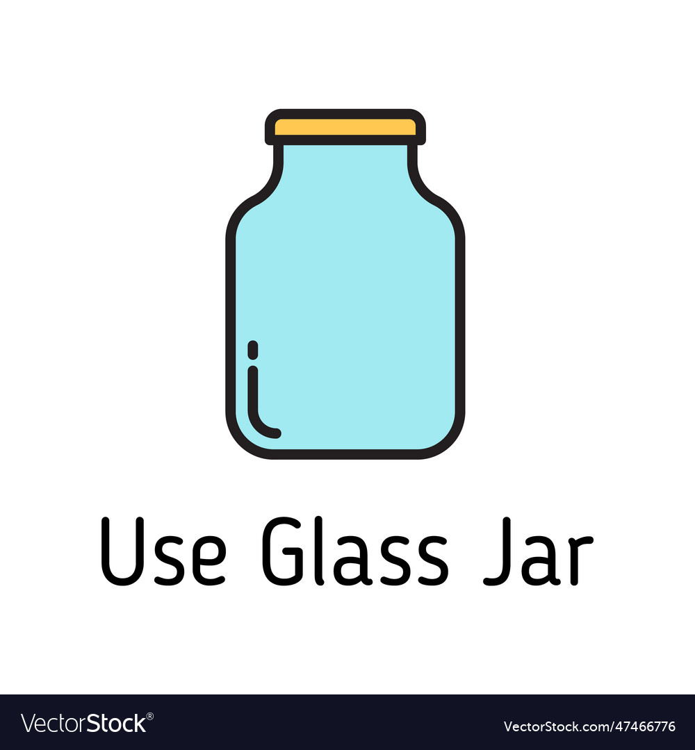 Use glass jar color filled icon Royalty Free Vector Image
