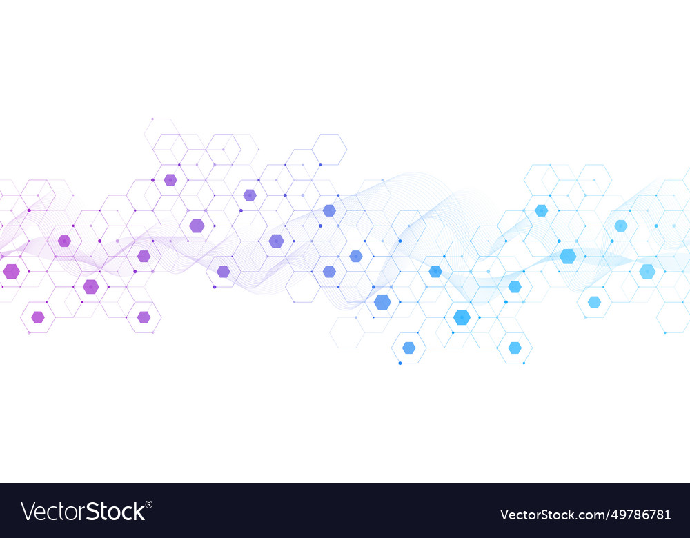 Abstract hexagonal molecular structures Royalty Free Vector