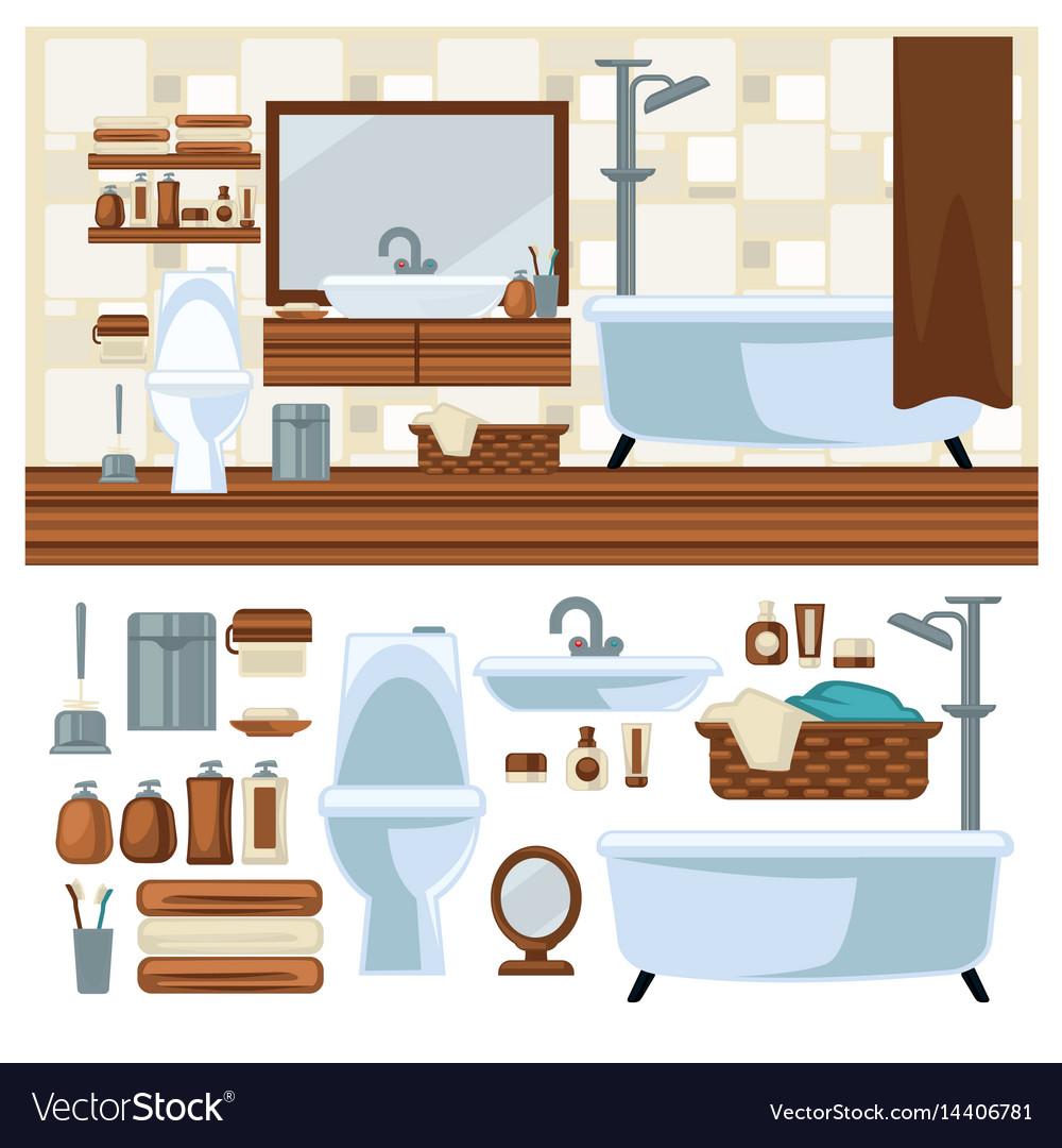 Bathroom decoration concept Royalty Free Vector Image