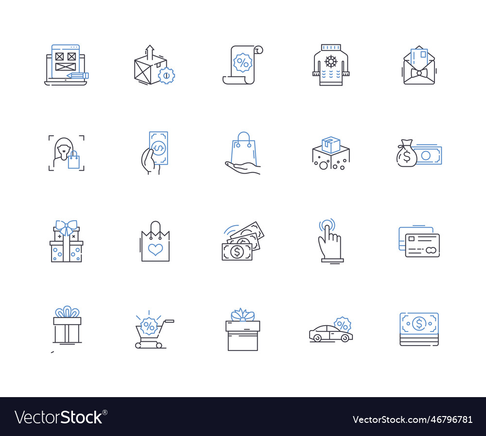 Convenience store line icons collection quick