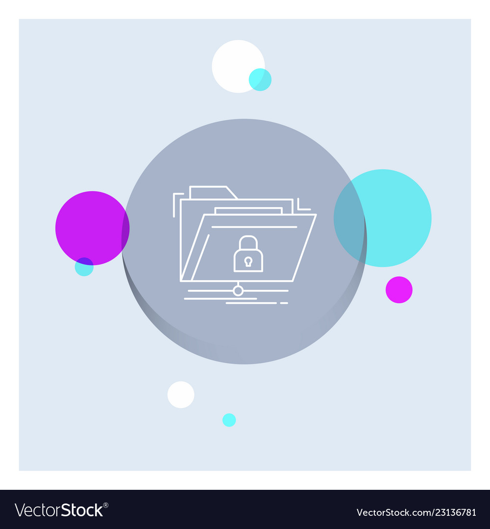 Verschlüsselung Dateien Ordner Netzwerk sichern weiße Linie vector image Verschlüsselung Dateien Ordner Netzwerk sichern weiße Linie