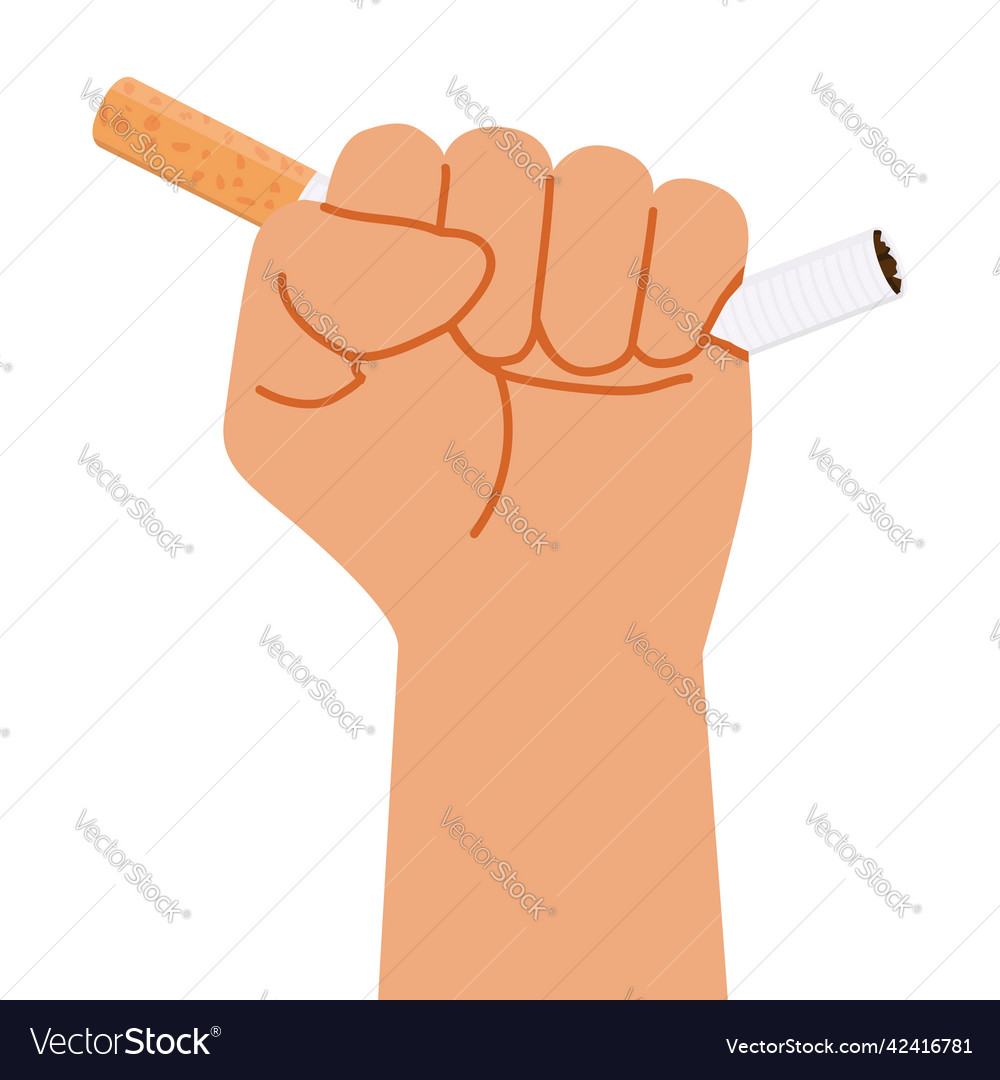 Fist cigarette butt flat