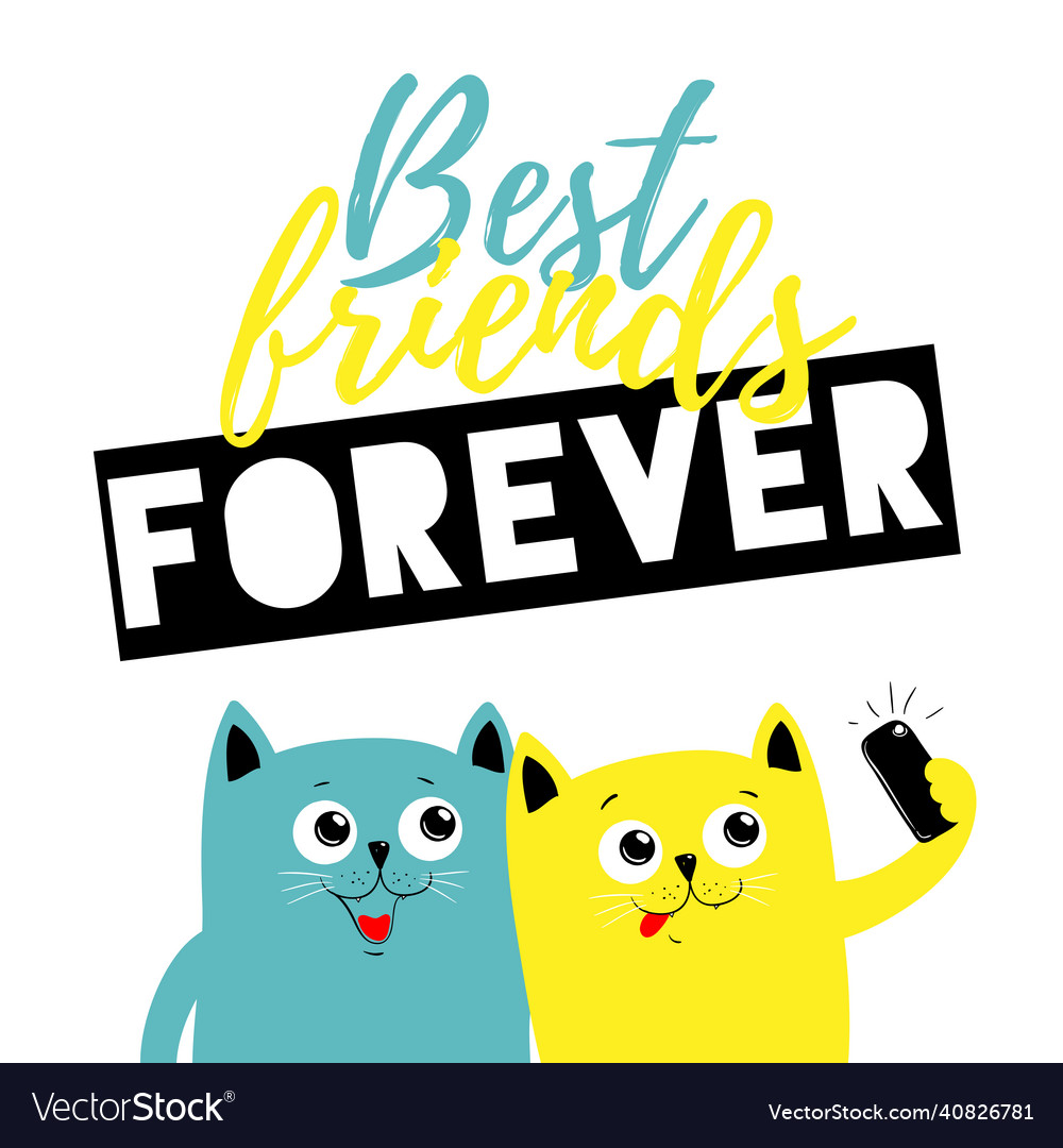 Happy cat greeting card for friend vector image Happy cat greeting card for friend