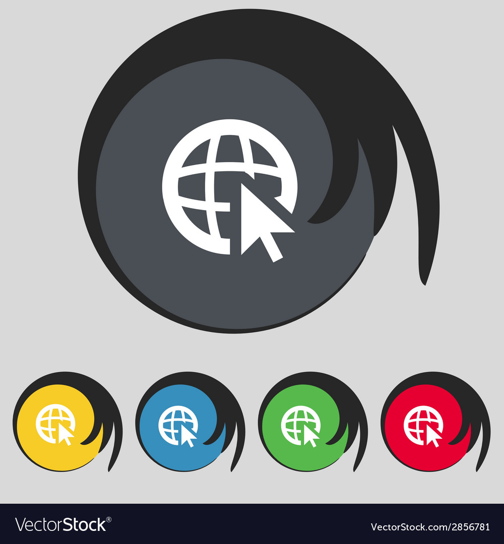 Internet sign icon world wide web symbol cursor