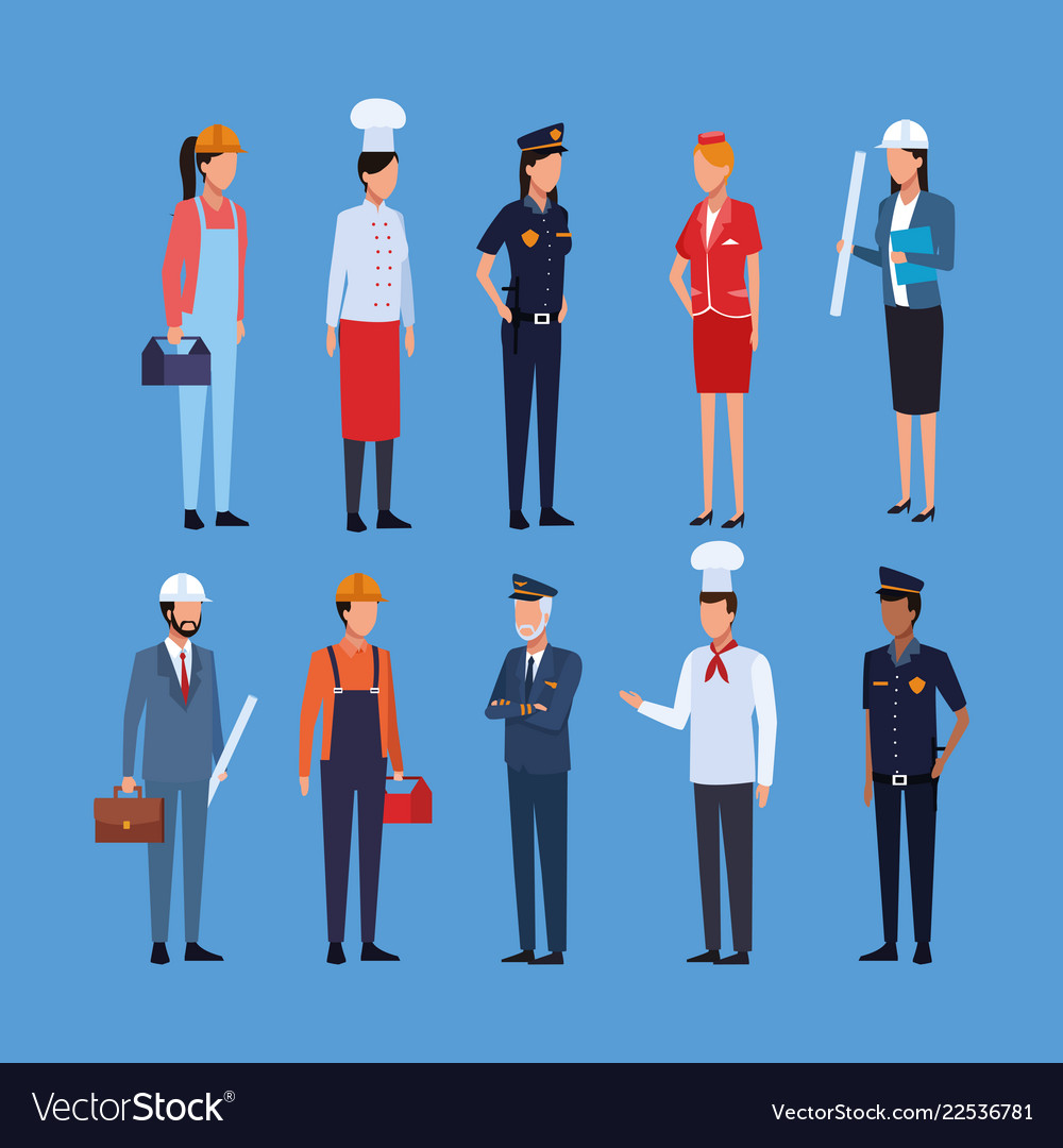 Job and workers Royalty Free Vector Image - VectorStock