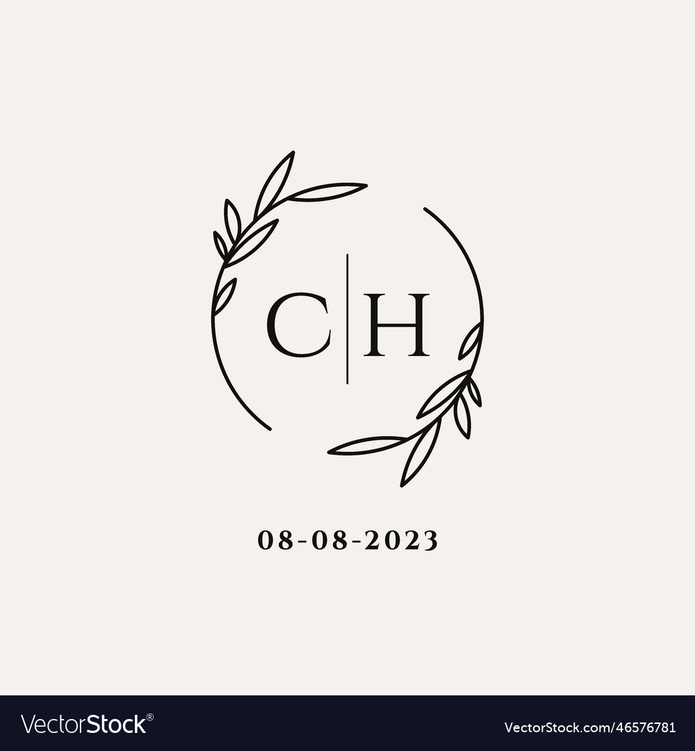 Letter ch wedding monogram logo design