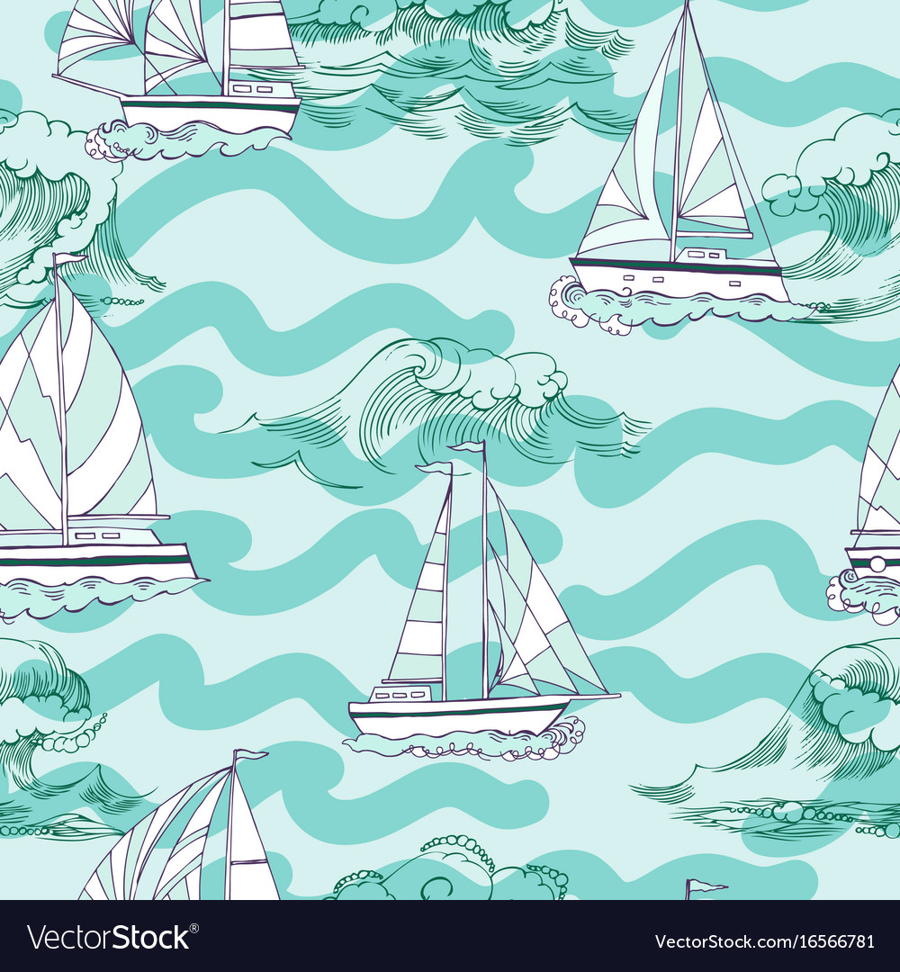 Nautical seamless pattern