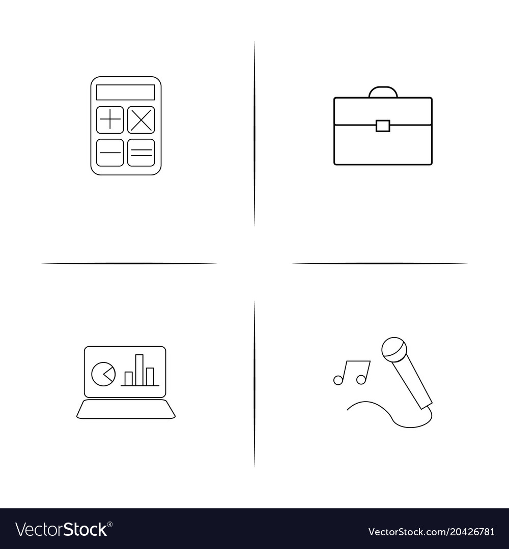 Office simple linear icon setsimple outline icons
