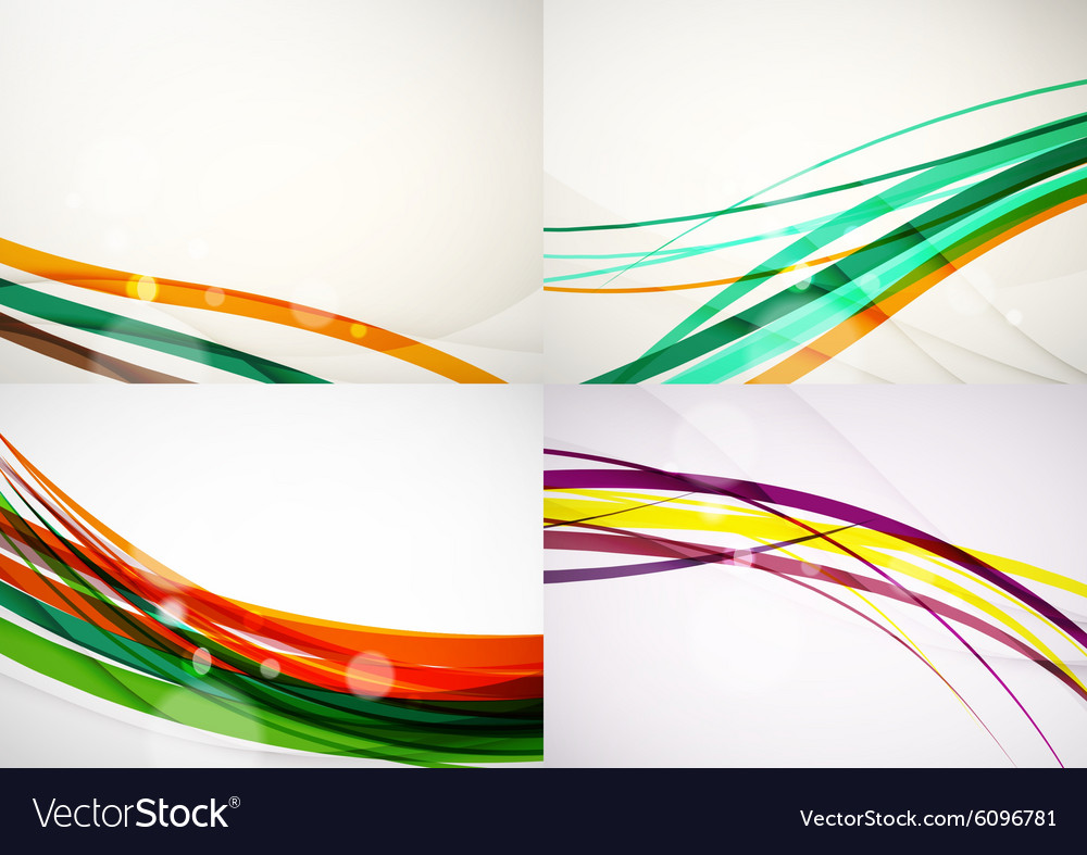 Set abstract backgrounds curve wave lines