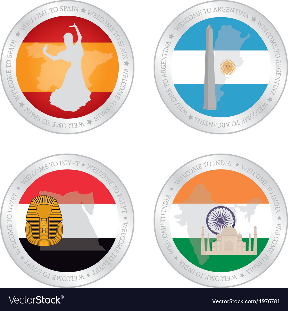 Set labels with different flags and monuments