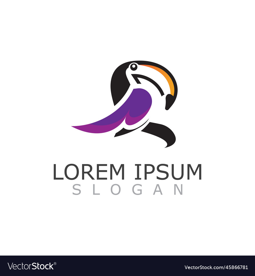 Toucan simple logo design image bird