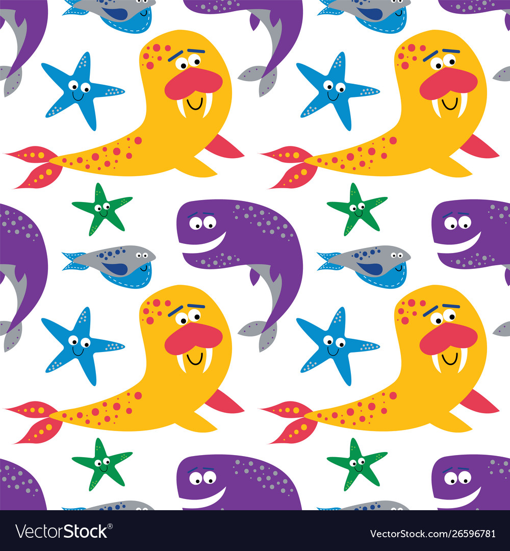 Underwater pattern flat color design