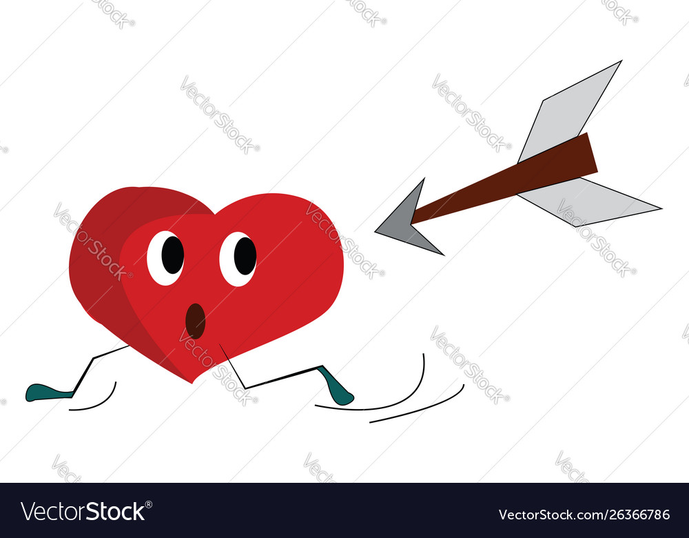 A running heart or color Royalty Free Vector Image