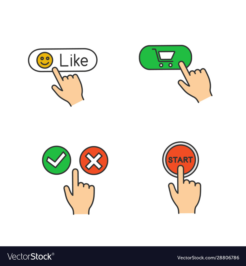 App buttons color icons set vector image App buttons color icons set