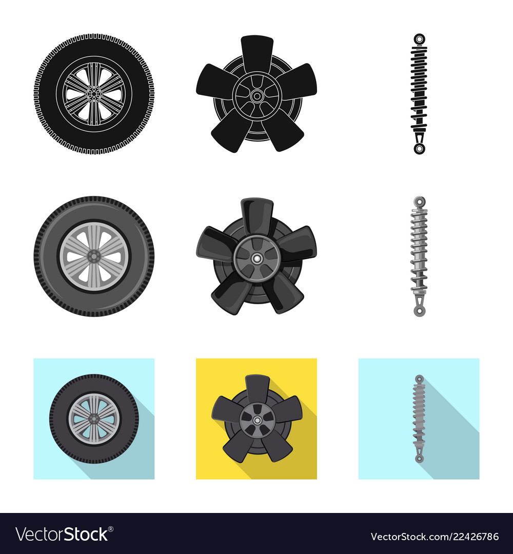 Auto and part symbol set vector image Auto and part symbol set