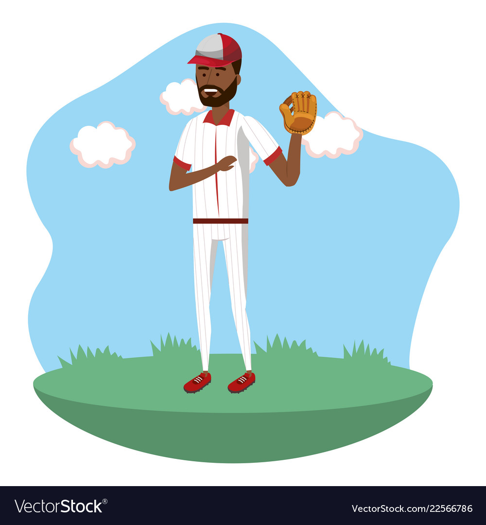 Baseball player cartoon