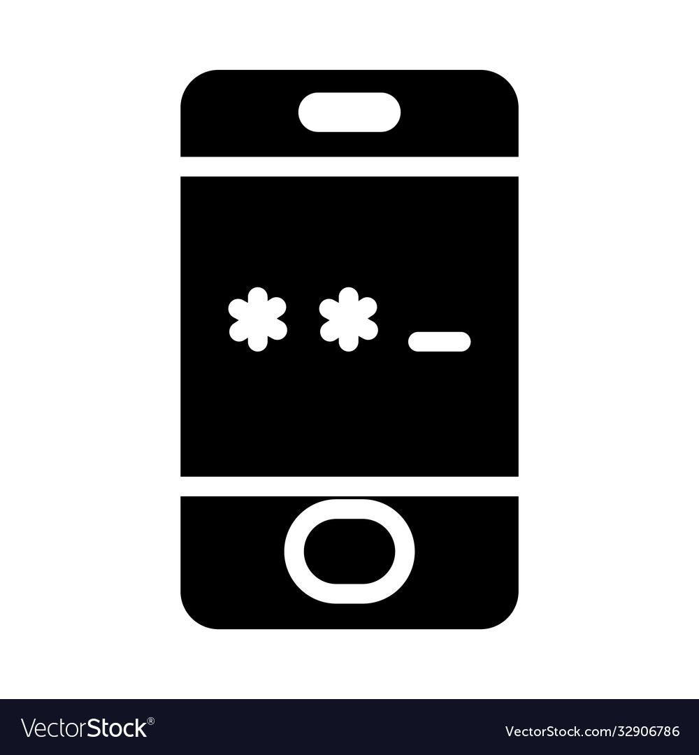 Cyber security concept smartphone with password vector image Cyber security concept smartphone with password