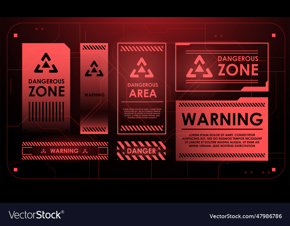 Elements of hud interface with attention sign