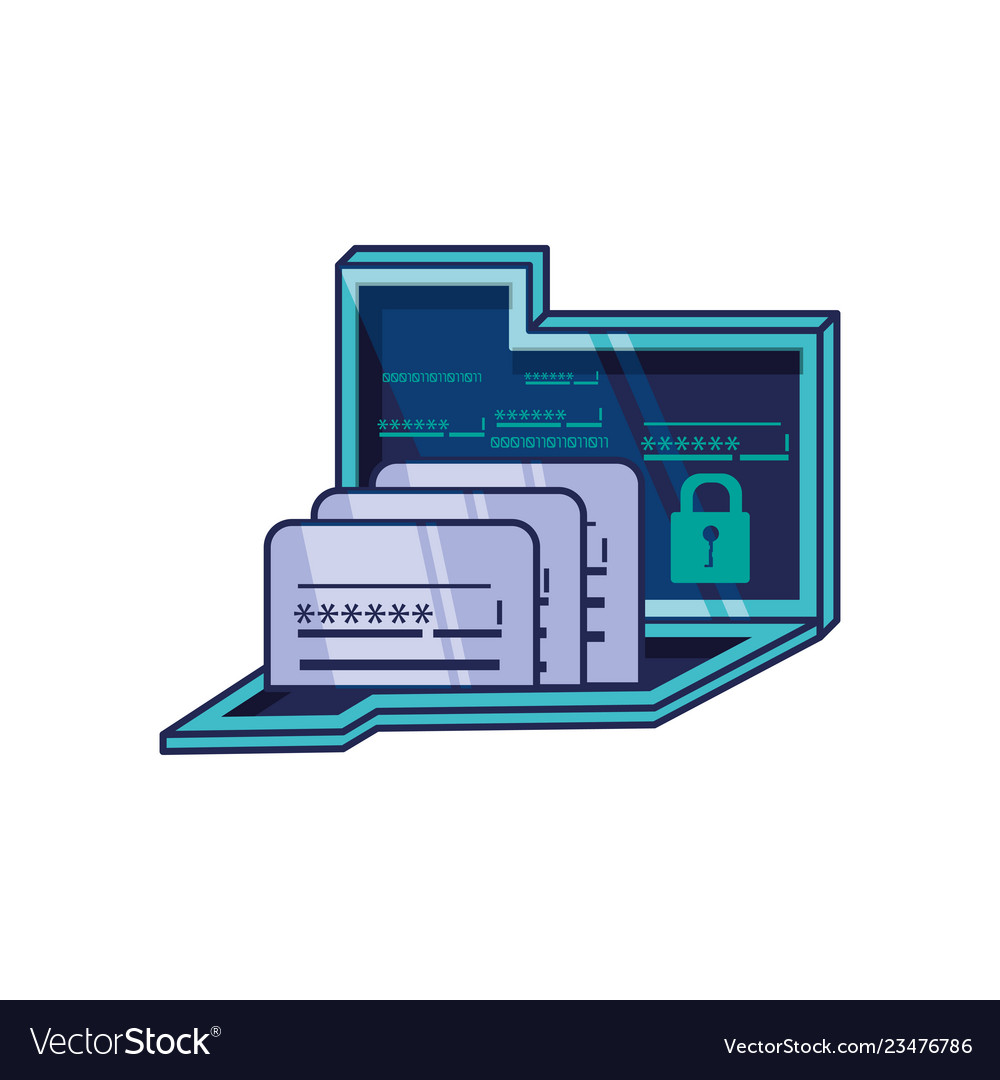 Folder with document and secure protection vector image Folder with document and secure protection