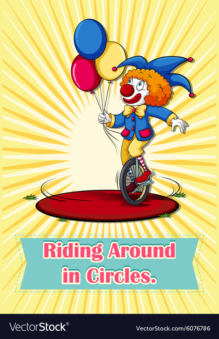 Idiom riding around in circles Royalty Free Vector Image