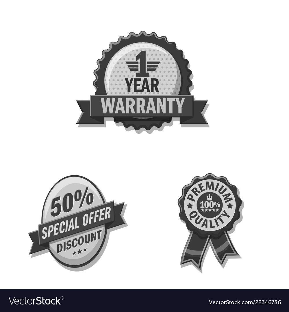 Isolated object of emblem and badge logo set vector image Isolated object of emblem and badge logo set