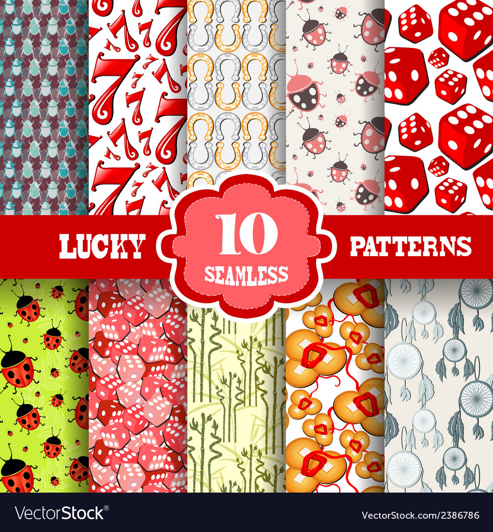 Lucky Seamless Patterns Set