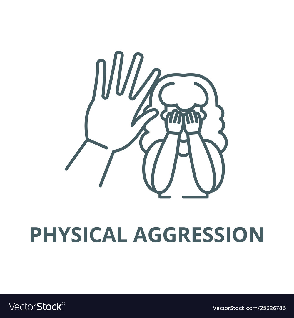 Physical aggression line icon linear