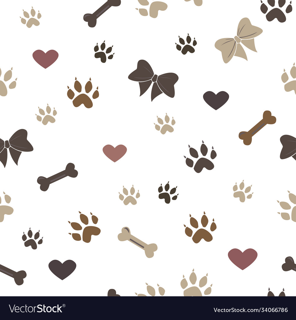 Seamless dog paw pattern Royalty Free Vector Image