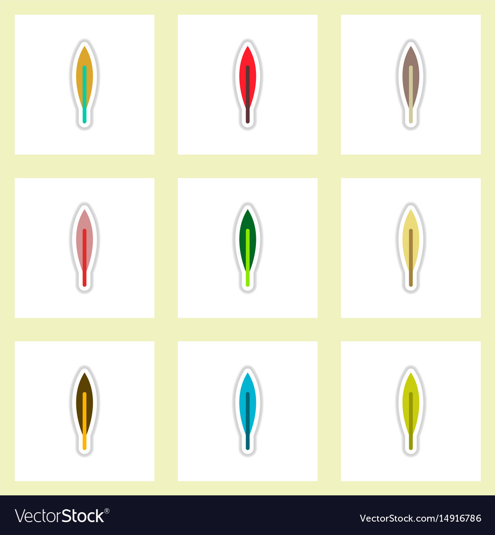 Set of labels with shadow leafs icon design