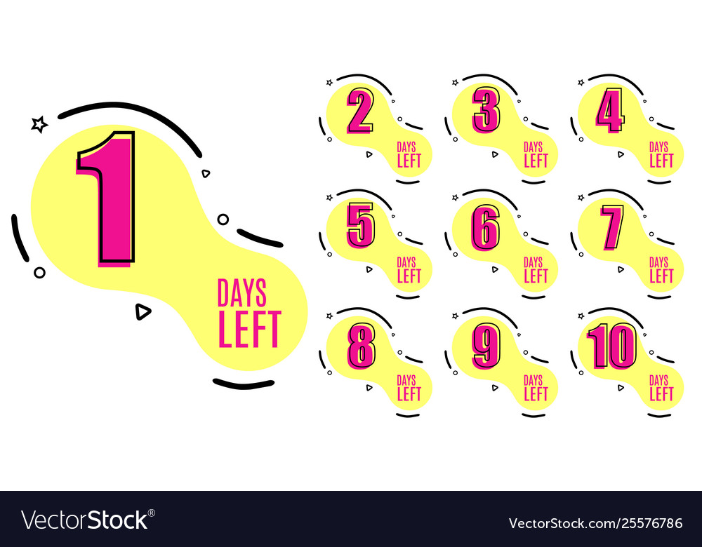 Shape tags with number days left