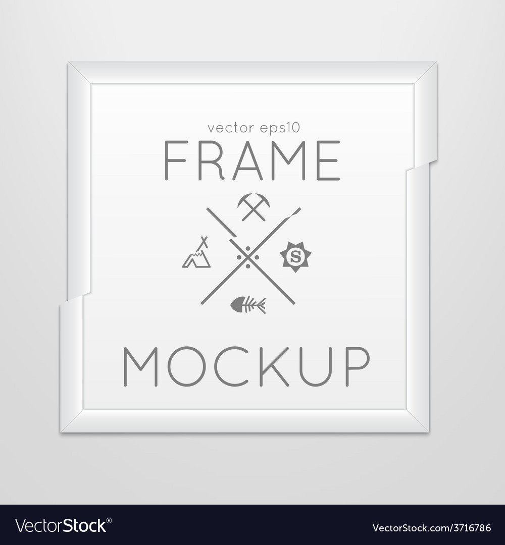 Template square slashed frame