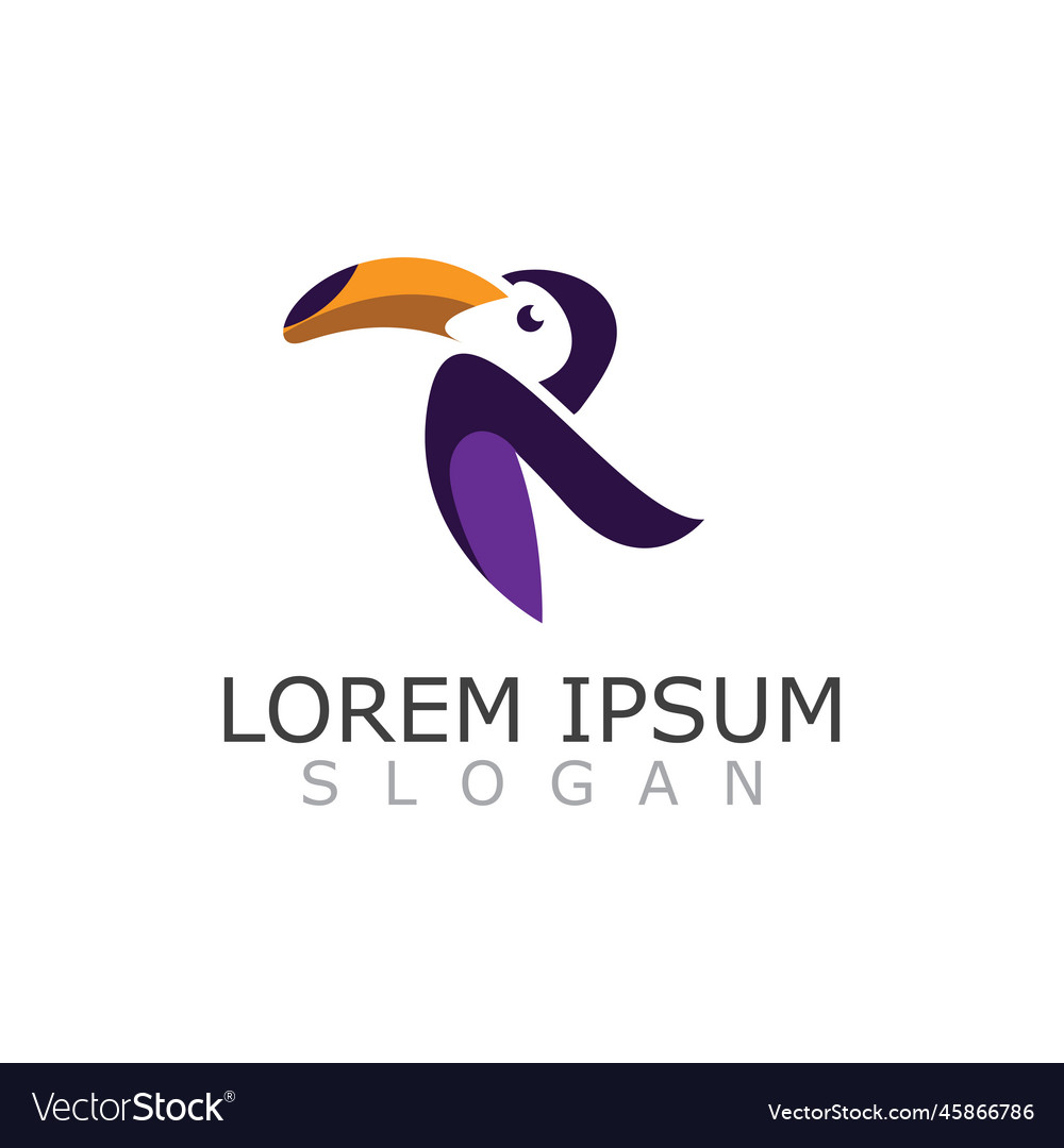 Toucan simple logo design image bird