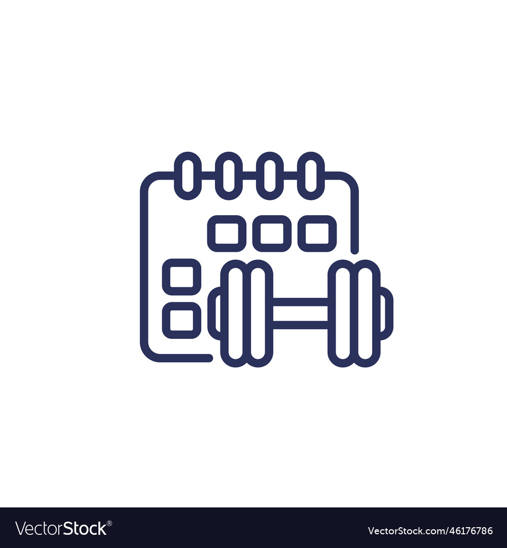 Training schedule icon line Royalty Free Vector Image