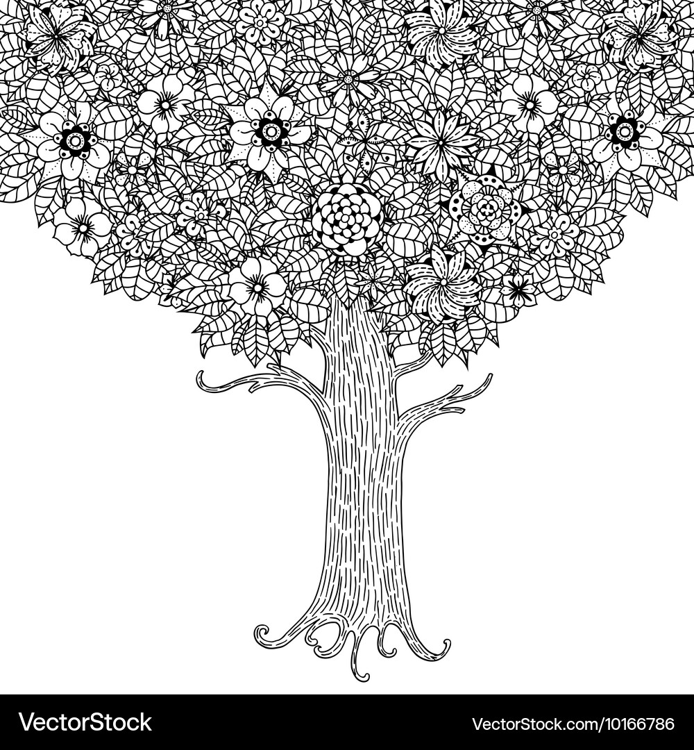 Tree with leaves Royalty Free Vector Image - VectorStock