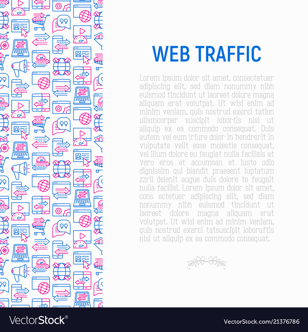 Web traffic concept with thin line icons Vector Image Web traffic concept with thin line icons