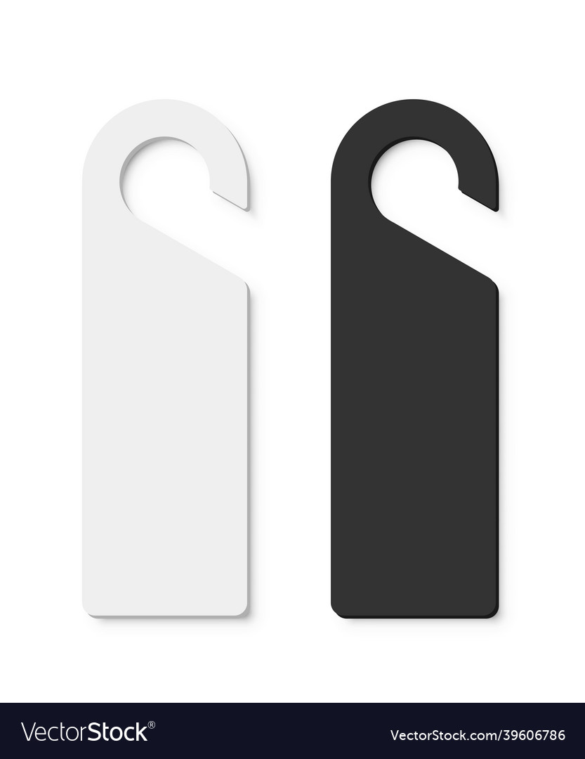 White and black door hangers set on