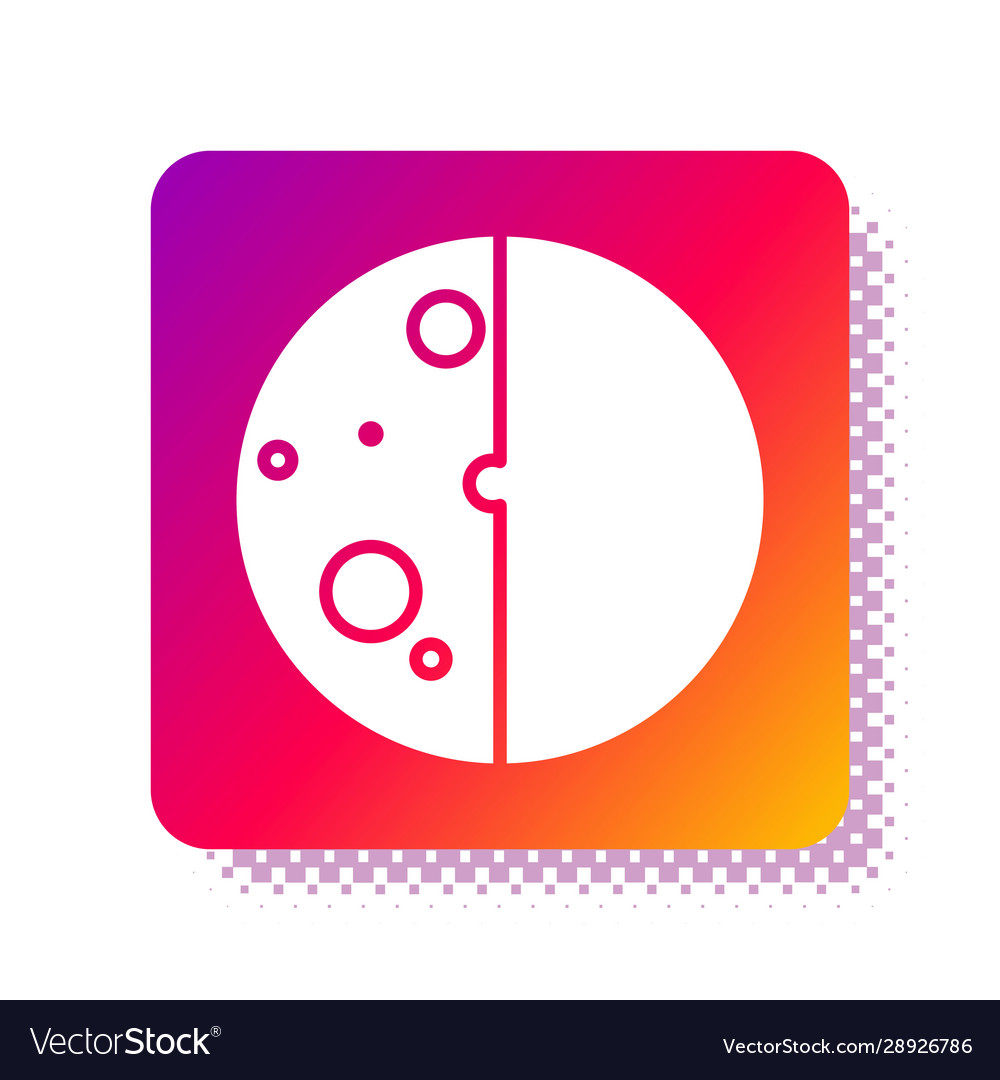 White eclipse sun icon isolated on
