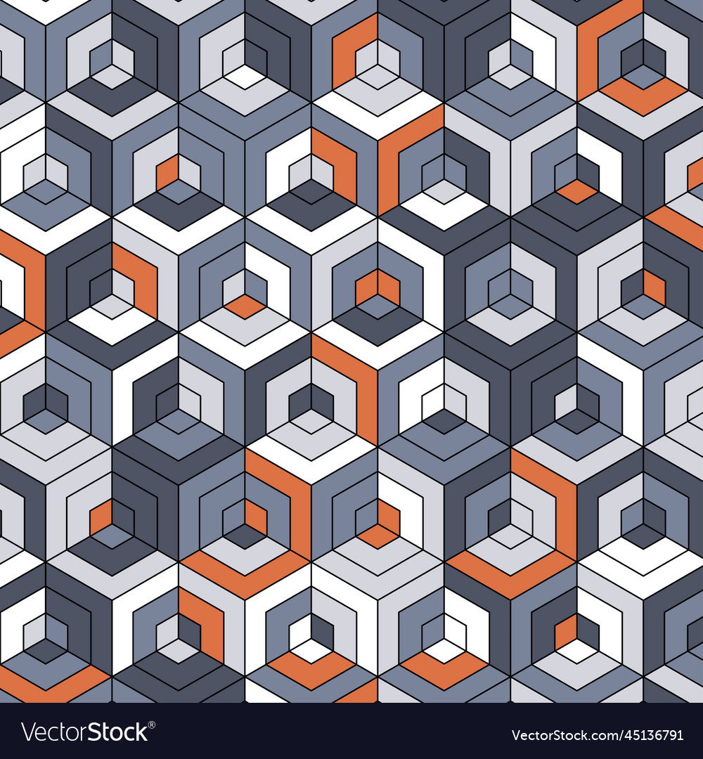 3d gray block hexagone background Vector Image 3d gray block hexagone background
