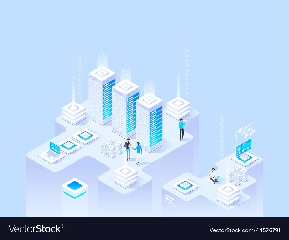 Big data flow processing high technology concept Vector Image Big data flow processing high technology concept
