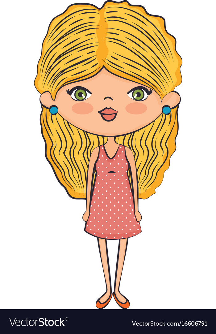 Cute Cartoon Girl Royalty Free Vector Image - Vectorstock